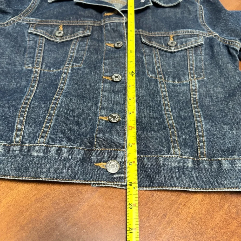 AEO American Eagle Outfitters Cropped Denim‎ Jean Jacket Medium Dark Wash Sz M